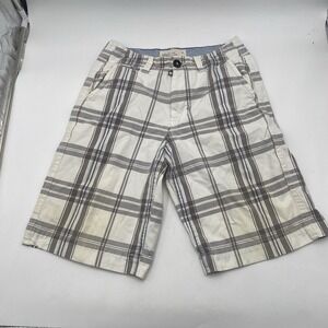 American Eagle Men's Longer Length Plaid Cargo Shorts Sz 26 Y2K‎ cotton Vintage